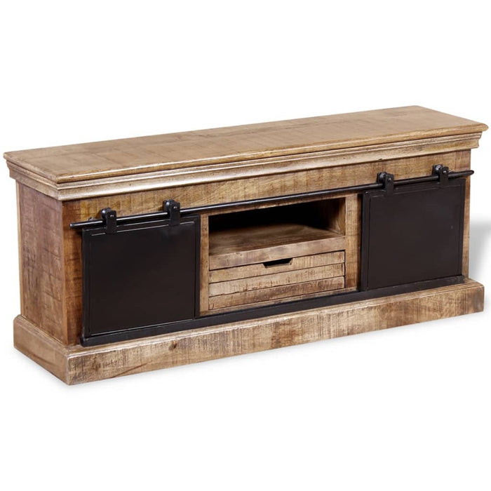 Comodă TV cu 2 uși glisante lemn de mango masiv 110x30x45 cm - WALTI WALTI