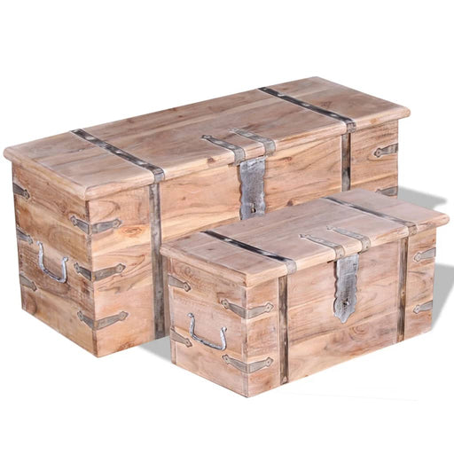 Set cufere de depozitare, 2 buc., lemn de acacia - WALTI WALTI