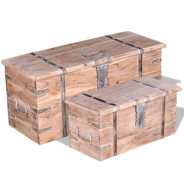 Set cufere de depozitare, 2 buc., lemn de acacia - WALTI WALTI