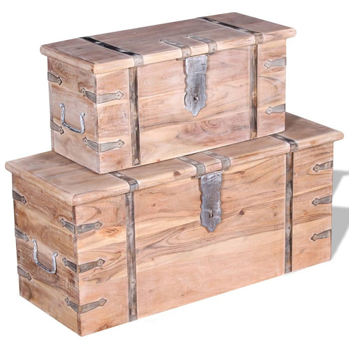 Set cufere de depozitare, 2 buc., lemn de acacia - WALTI WALTI