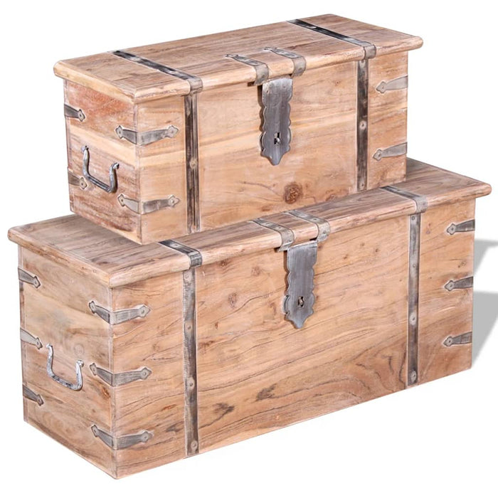 Set cufere de depozitare, 2 buc., lemn de acacia - WALTI WALTI