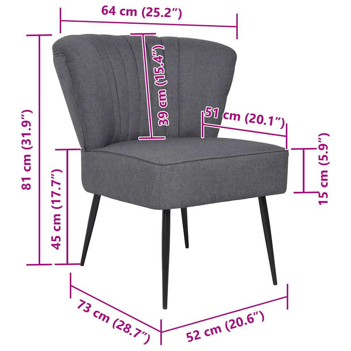 Scaun cocktail, gri închis, material textil - WALTI WALTI