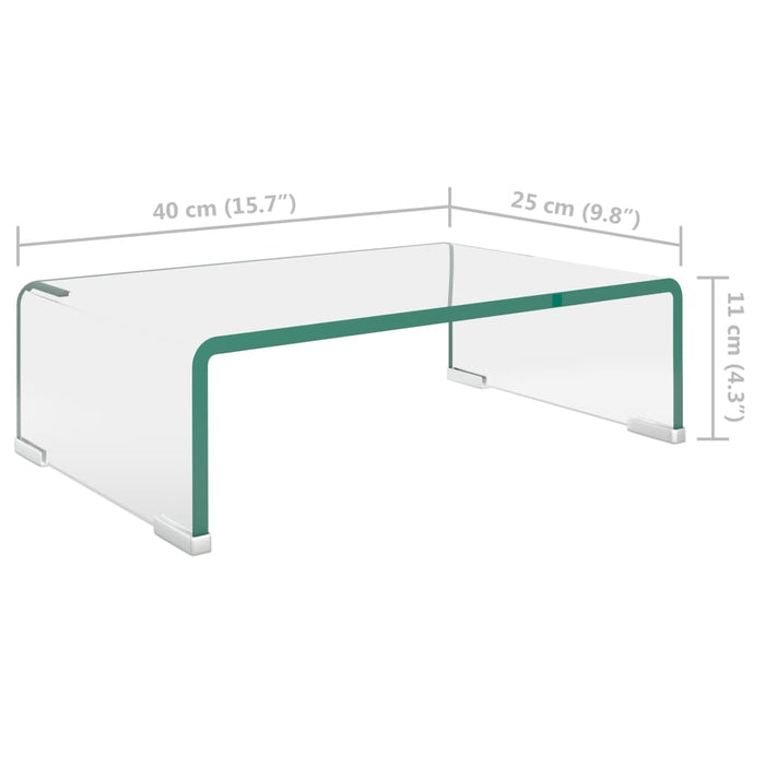 Stativ TV/monitor, sticlă transparentă, 40x25x11 cm - WALTI WALTI