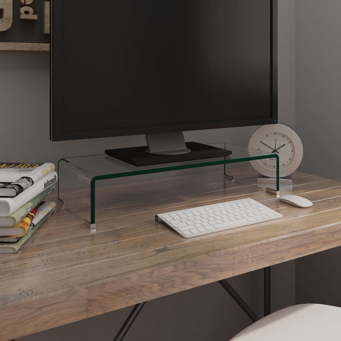 Suport TV/monitor din sticlă transparentă, 60 x 25 x 11 cm - WALTI WALTI