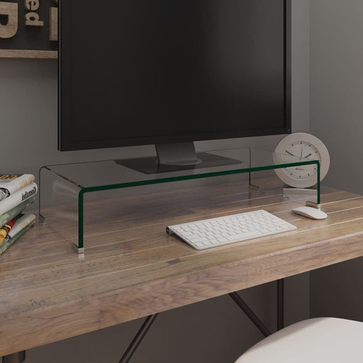 Stand TV/Suport monitor, sticlă transparentă 70x30x13 cm - WALTI WALTI