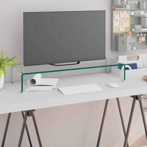 Stand TV/Suport monitor, sticlă transparentă, 80x30x13 cm - WALTI WALTI