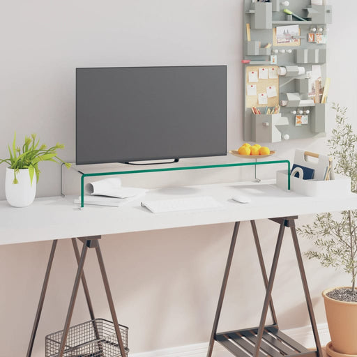 Stand TV/Suport monitor sticlă transparentă 90x30x13 cm - WALTI WALTI
