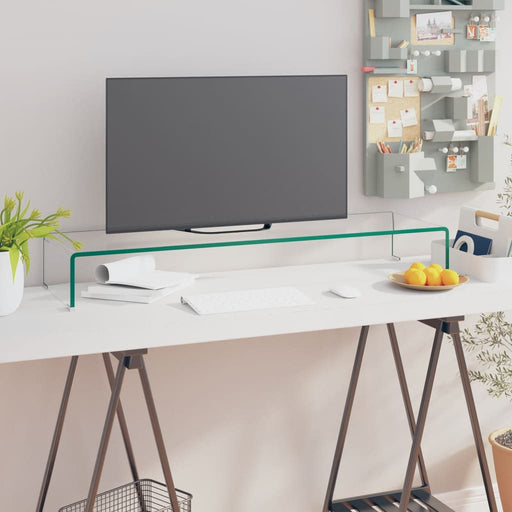 Stand TV/Suport monitor, sticlă transparentă, 100x30x13 cm - WALTI WALTI