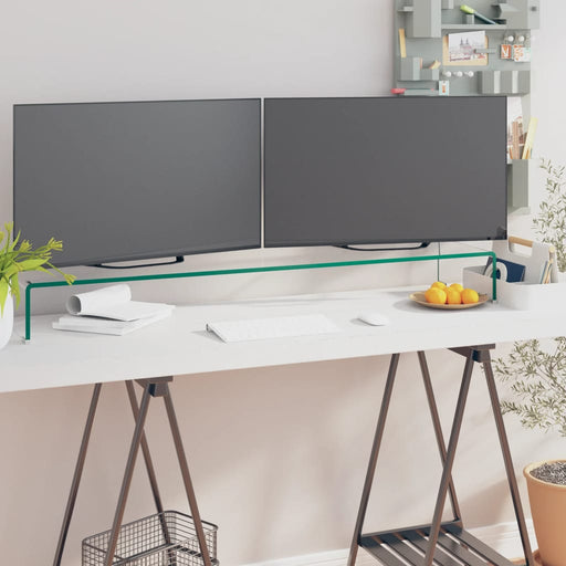 Stand TV/Suport monitor sticlă transparentă 110x30x13 cm - WALTI WALTI
