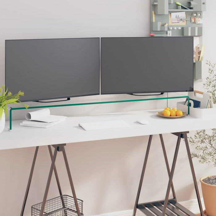 Stand TV/Suport monitor sticlă transparentă 120x30x13 cm WALTI