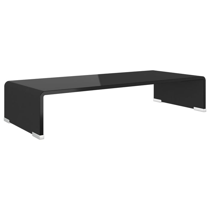 Stand TV/suport monitor din sticlă, negru, 60x25x11 cm WALTI