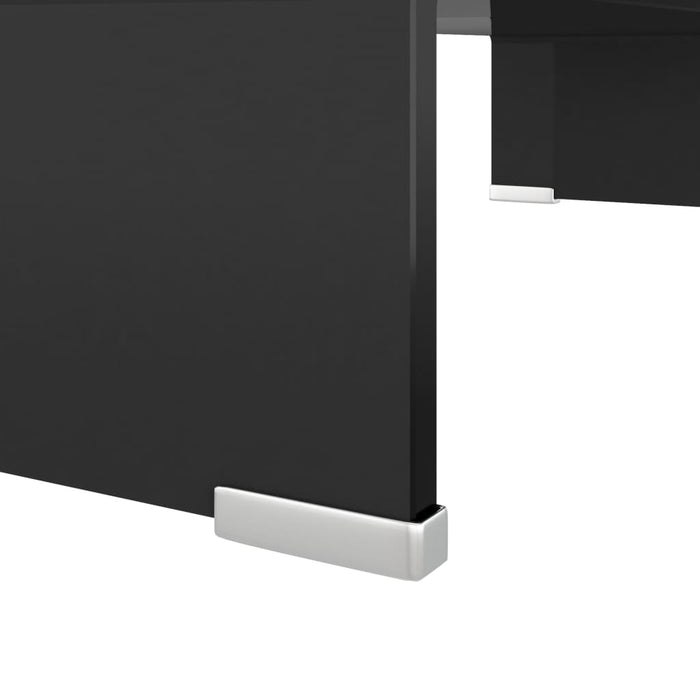 Stand TV/suport monitor din sticlă, negru, 60x25x11 cm WALTI