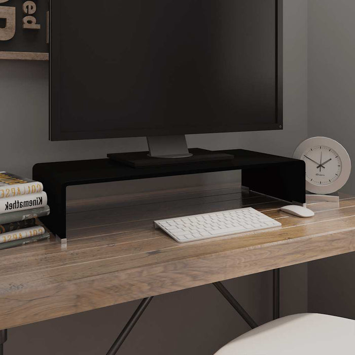 Stand TV/Suport monitor, sticlă, 70x30x13 cm, negru - WALTI WALTI
