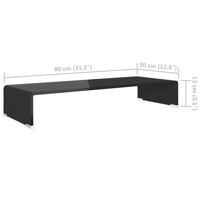 Suport TV/monitor din sticlă, 80x30x13 cm, negru WALTI