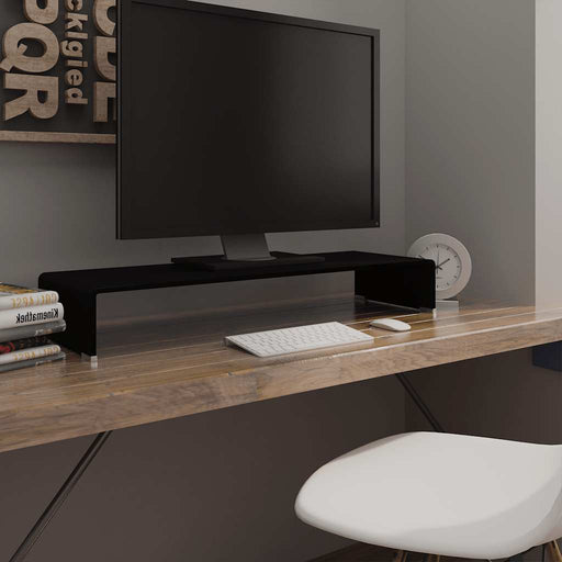 Stand TV/Suport monitor sticlă, 90x30x13 cm, negru - WALTI WALTI
