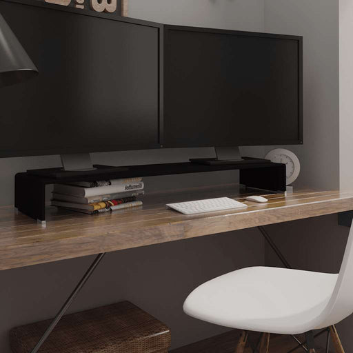 Stand TV/Suport monitor, sticlă, 110x30x13 cm, negru - WALTI WALTI