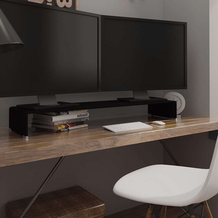 Stand TV/Suport monitor, sticlă, 110x30x13 cm, negru - WALTI WALTI