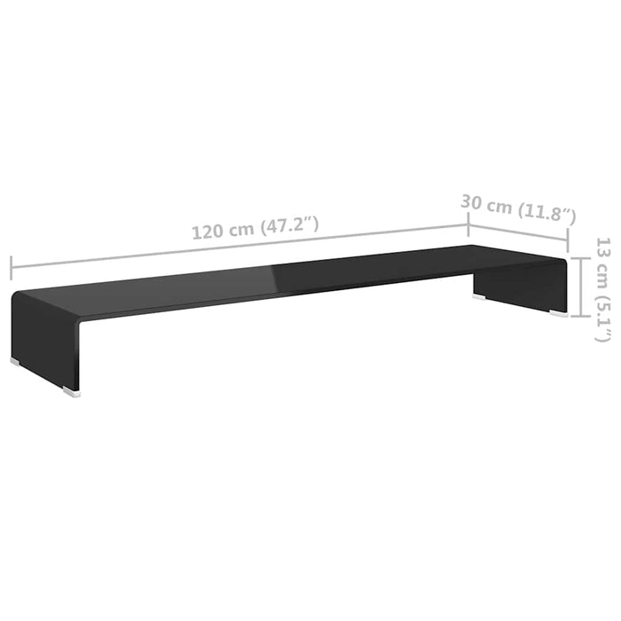 Stand TV/Suport monitor sticlă, 120x30x13 cm, negru - WALTI WALTI