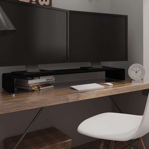 Stand TV/Suport monitor sticlă, 120x30x13 cm, negru - WALTI WALTI