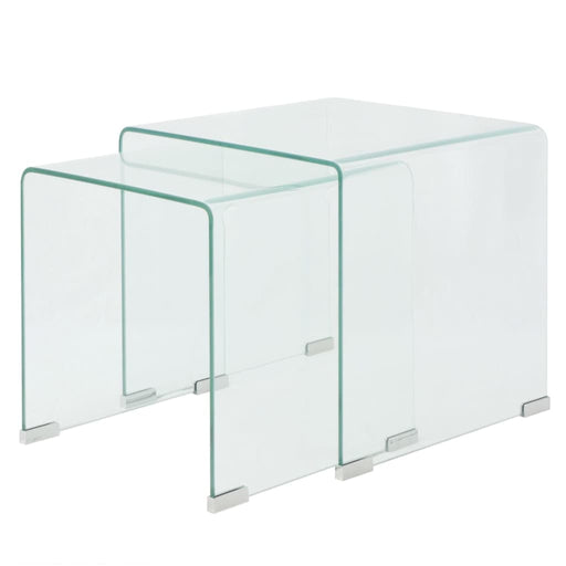 Set de masă din sticlă securit transparentă, stivuibil, 2 piese - WALTI WALTI