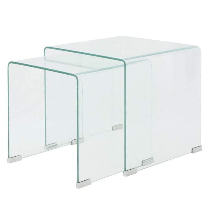 Set de masă din sticlă securit transparentă, stivuibil, 2 piese - WALTI WALTI