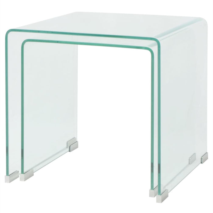Set de masă din sticlă securit transparentă, stivuibil, 2 piese - WALTI WALTI