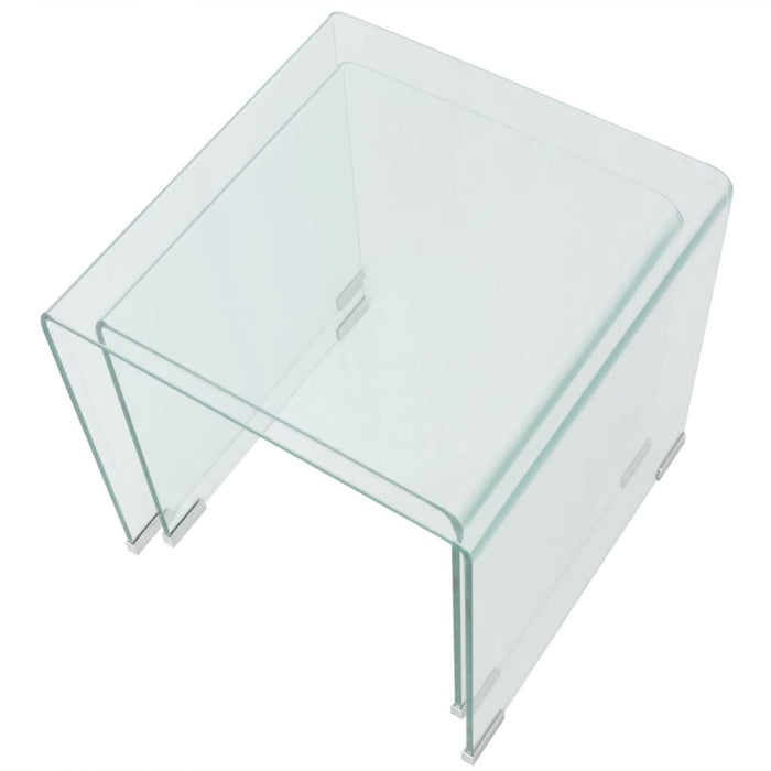 Set de masă din sticlă securit transparentă, stivuibil, 2 piese - WALTI WALTI