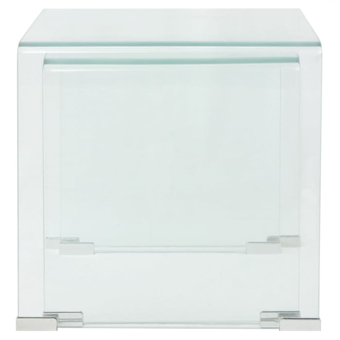 Set de masă din sticlă securit transparentă, stivuibil, 2 piese - WALTI WALTI