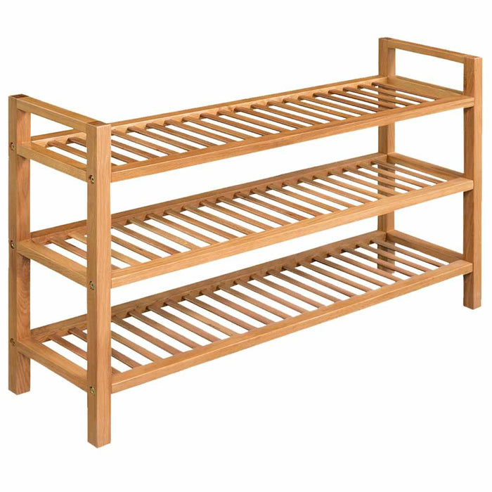 Pantofar cu 3 rafturi, 100x27x60 cm, lemn masiv de stejar - WALTI WALTI