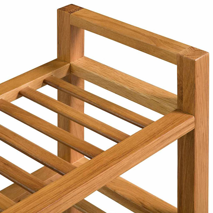 Pantofar cu 3 rafturi, 100x27x60 cm, lemn masiv de stejar - WALTI WALTI