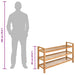 Pantofar cu 3 rafturi, 100x27x60 cm, lemn masiv de stejar - WALTI WALTI