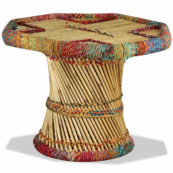 Măsuță de cafea, bambus, cu detalii chindi, multicolor WALTI