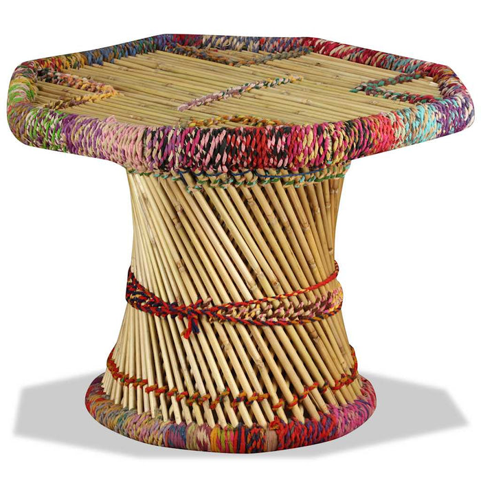 Măsuță de cafea, bambus, cu detalii chindi, multicolor WALTI