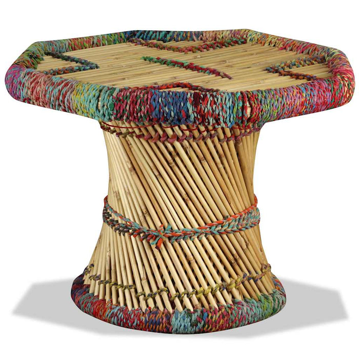 Măsuță de cafea, bambus, cu detalii chindi, multicolor WALTI