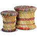 Taburete cu detalii Chindi, 2 buc., multicolor, bambus - WALTI WALTI