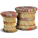 Taburete cu detalii Chindi, 2 buc., multicolor, bambus - WALTI WALTI