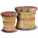 Taburete cu detalii Chindi, 2 buc., multicolor, bambus - WALTI WALTI