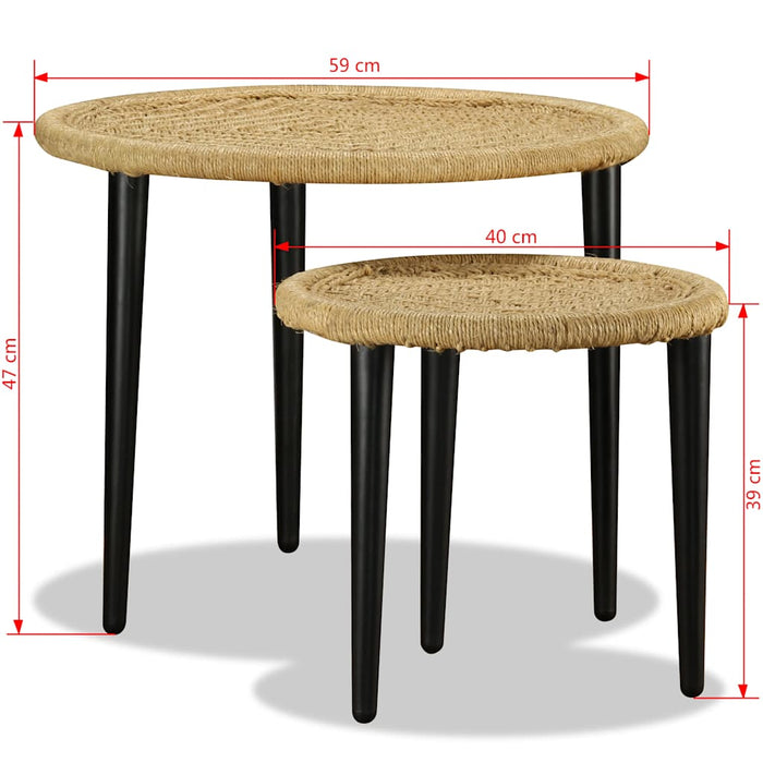 Set măsuțe de cafea, 2 piese, iută naturală - WALTI WALTI