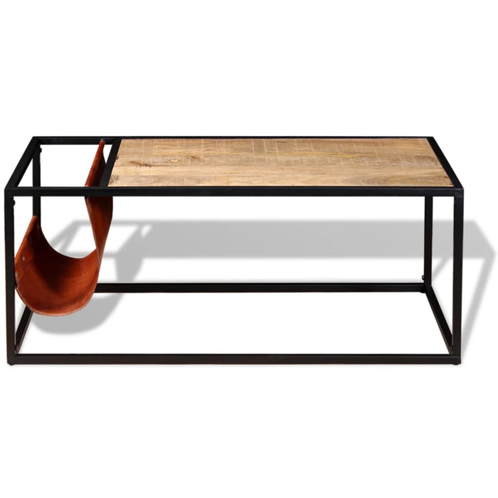 Masuță cafea cu suport reviste din piele naturală, 110x50x45 cm - WALTI WALTI