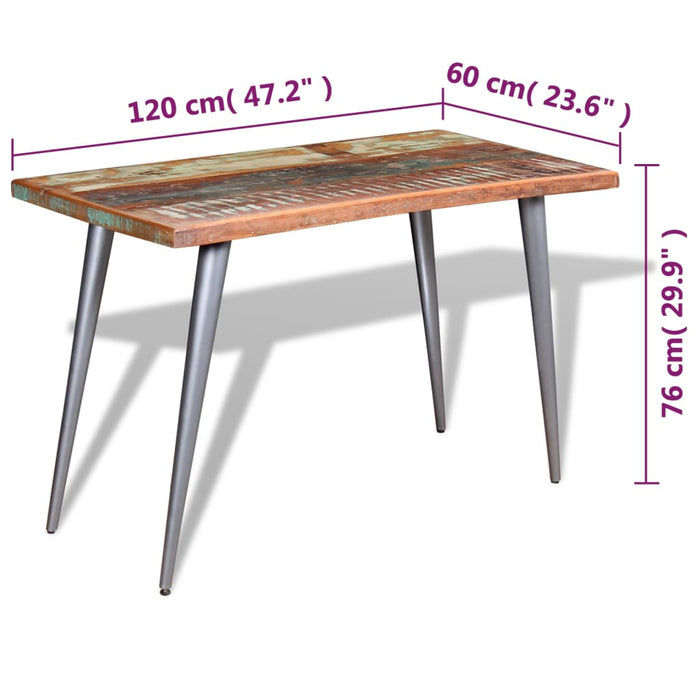 Masă de bucătărie, 120 x 60 x 76 cm, lemn masiv reciclat WALTI