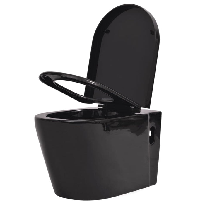 Vas toaletă cu montare pe perete, ceramică, negru - WALTI WALTI