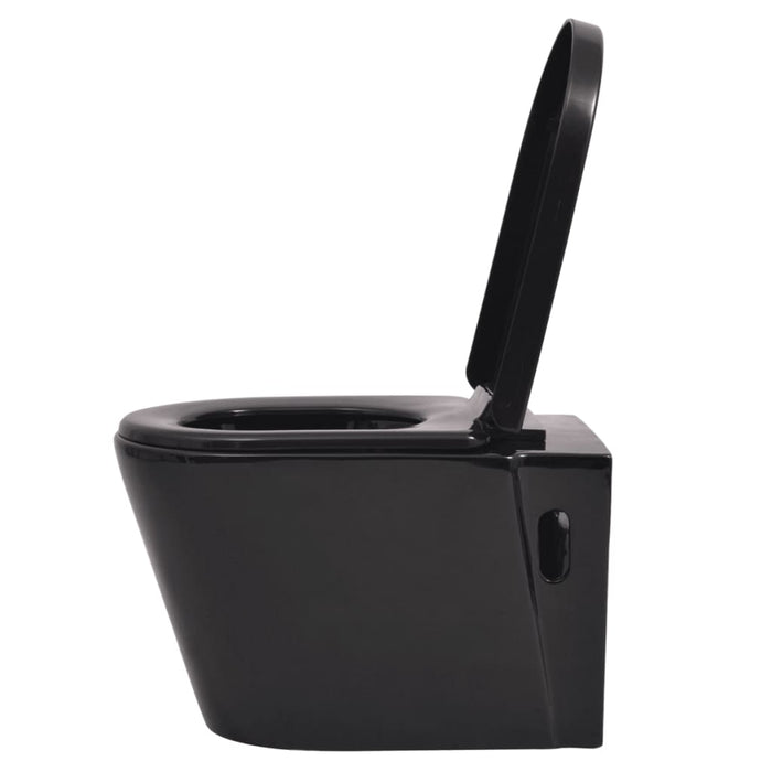 Vas toaletă cu montare pe perete, ceramică, negru - WALTI WALTI