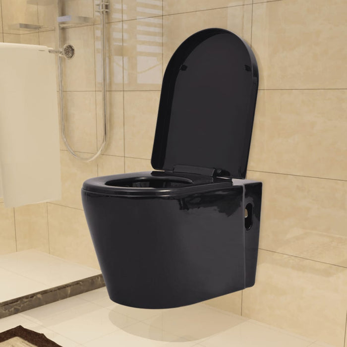Vas toaletă cu montare pe perete, ceramică, negru - WALTI WALTI