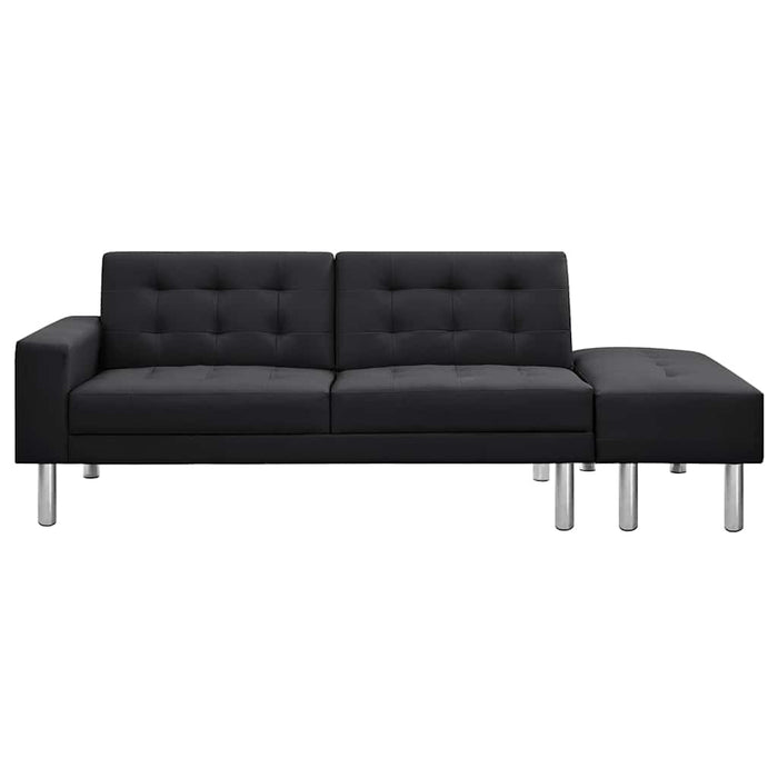 Canapea extensibilă din piele artificială, negru WALTI