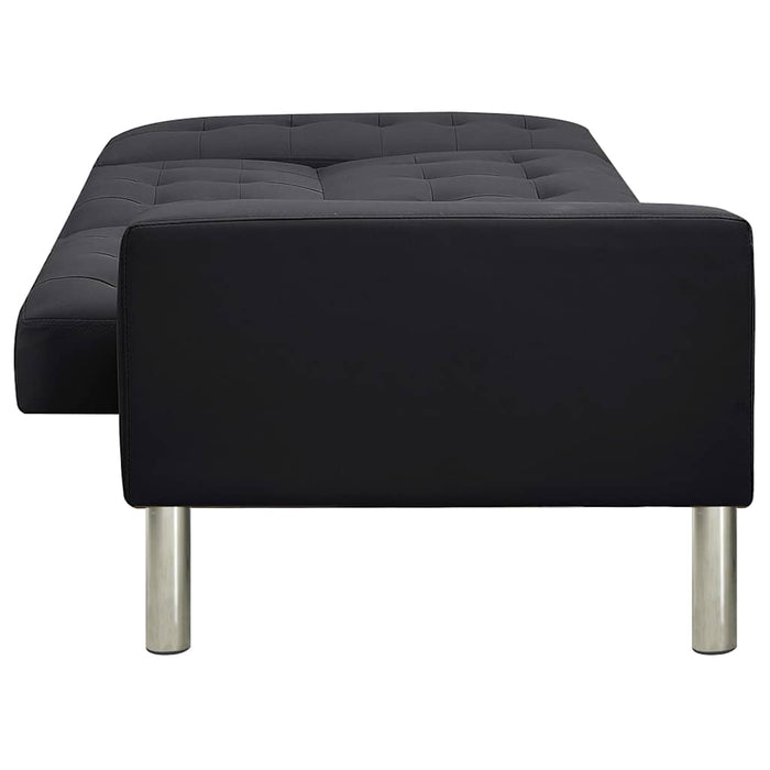 Canapea extensibilă din piele artificială, negru WALTI