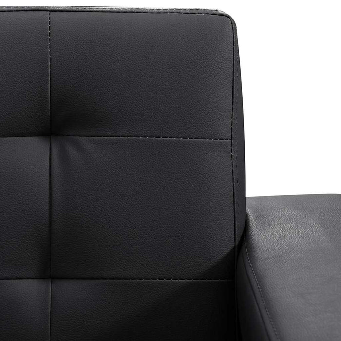 Canapea extensibilă din piele artificială, negru WALTI