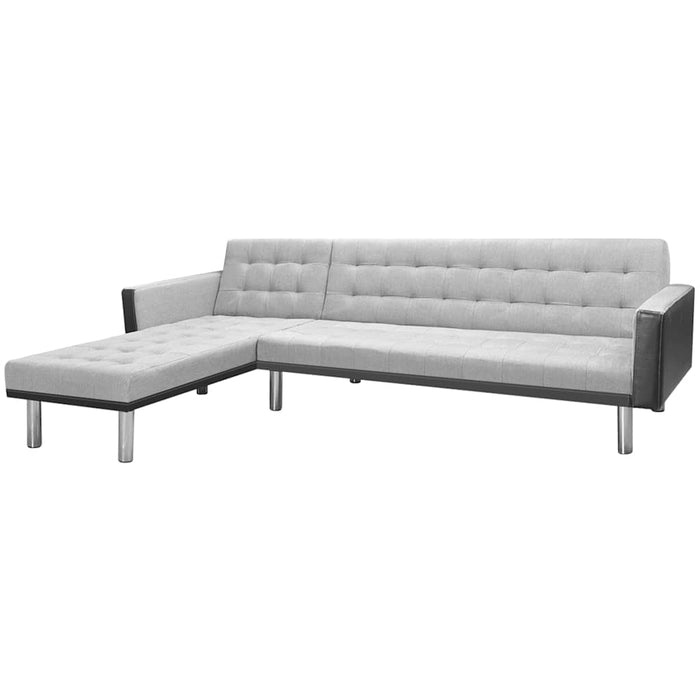 Colțar din material textil, 218 x 155 x 69 cm, negru cu gri WALTI