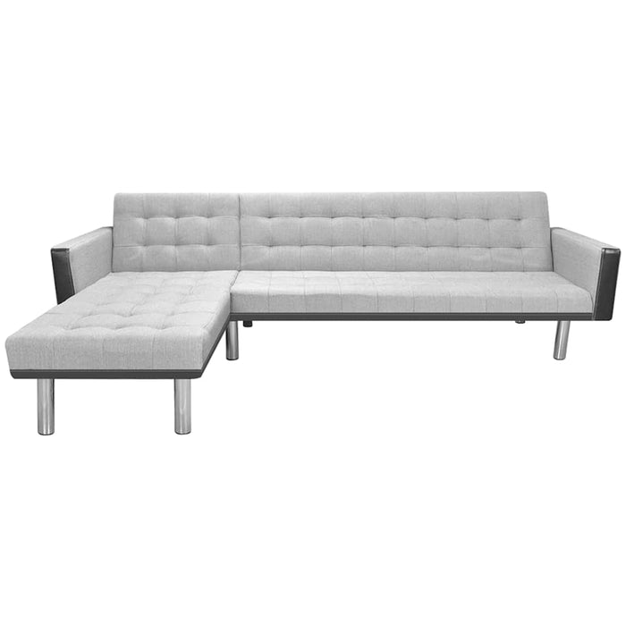 Colțar din material textil, 218 x 155 x 69 cm, negru cu gri WALTI
