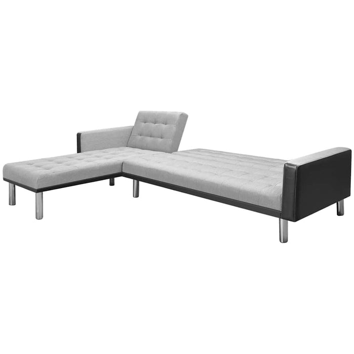 Colțar din material textil, 218 x 155 x 69 cm, negru cu gri WALTI