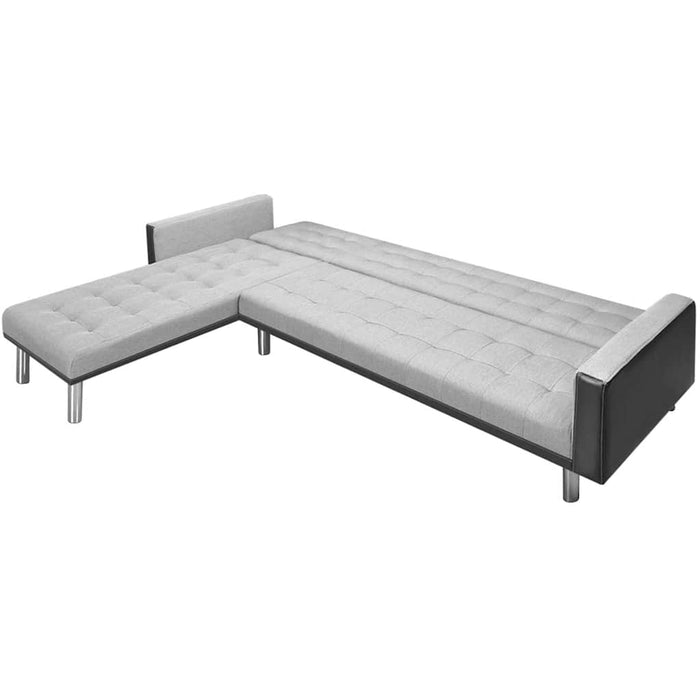 Colțar din material textil, 218 x 155 x 69 cm, negru cu gri WALTI